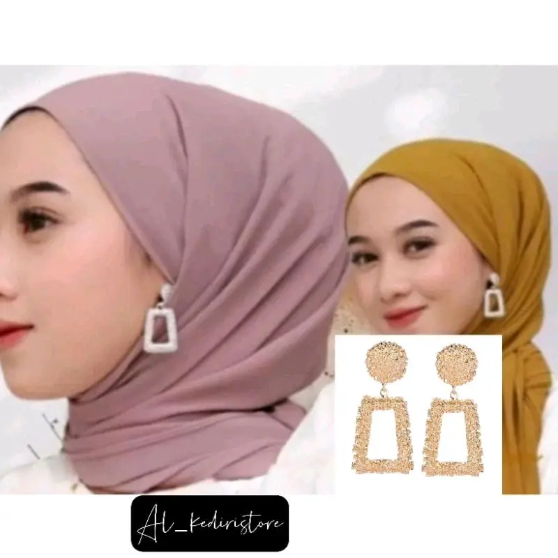 Anting Hijab non hijab kotak tusuk ala Selebgram 0