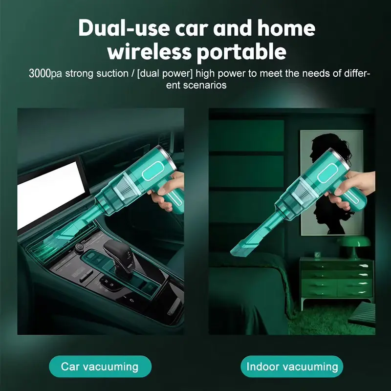 Portable Handheld Car Vacuum Cleaner, 1 Count Rechargeable Cordless Car Vacuum Cleaner, Lightweight Handheld Vacuum, Vacuum Extractor, Vacuum Cleaner Mop, Dust Extractor, Dry Vacuum, Vacuum Nozzles 7