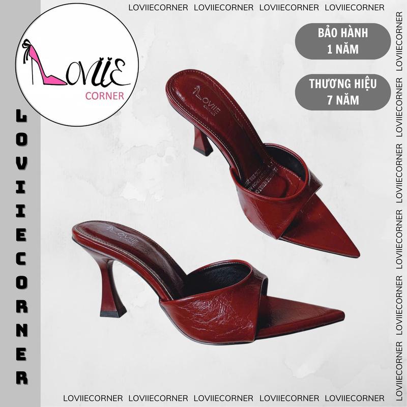 LOVIIECORNER- CAO GÓT MŨI NHỌN HỞ HẬU QUAI NGANG BẦU ÔM CHÂN - GIÀY NỮ PHONG CÁCH HIỆN ĐẠI - GUỐC NỮ THỜI TRANG GÓT TRỤ LOE 7 PHÂN- 5 PHÂN -D250155