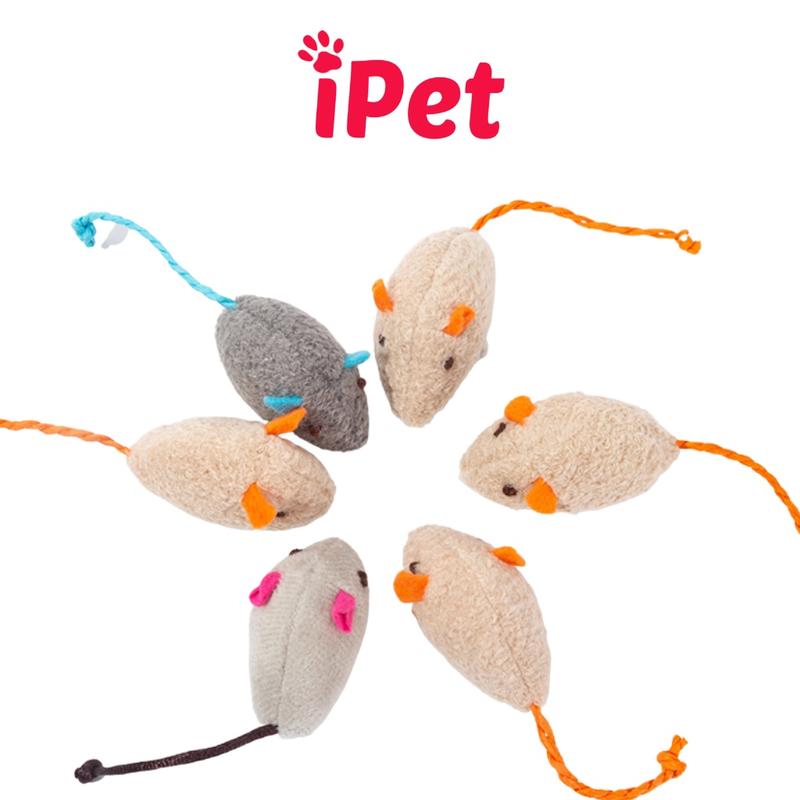 Chuột Đồ Chơi Giảm Stress Cho Chó Mèo Bằng Bông (Tặng gói catnip) - iPet Shop