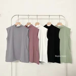 Bayka - Inner Busui Tanpa Lengan Turtleneck / Atasan Busui Dalaman Baju Menyusui Bumil Bukaan Samping Leher Tinggi / Nursing Wear / Manset Kutung Busui Sleeveless / Yukensi Blus Melahirkan Kehamilan Nyaman