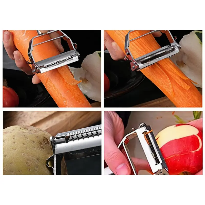 Stainless Steel Vegetable Peeler, 1 Count Manual Vegetable Fruit Carrot Peeler, Multifunctional Kitchen Gadgets for Potato, Carrot, Cucumber, Utensils 5