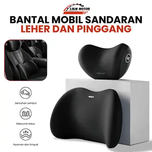 OKEY Bantal Mobil Set Ergonomis Memory Foam 100% Bantal Leher Mobil Bantal Pinggang Mobil