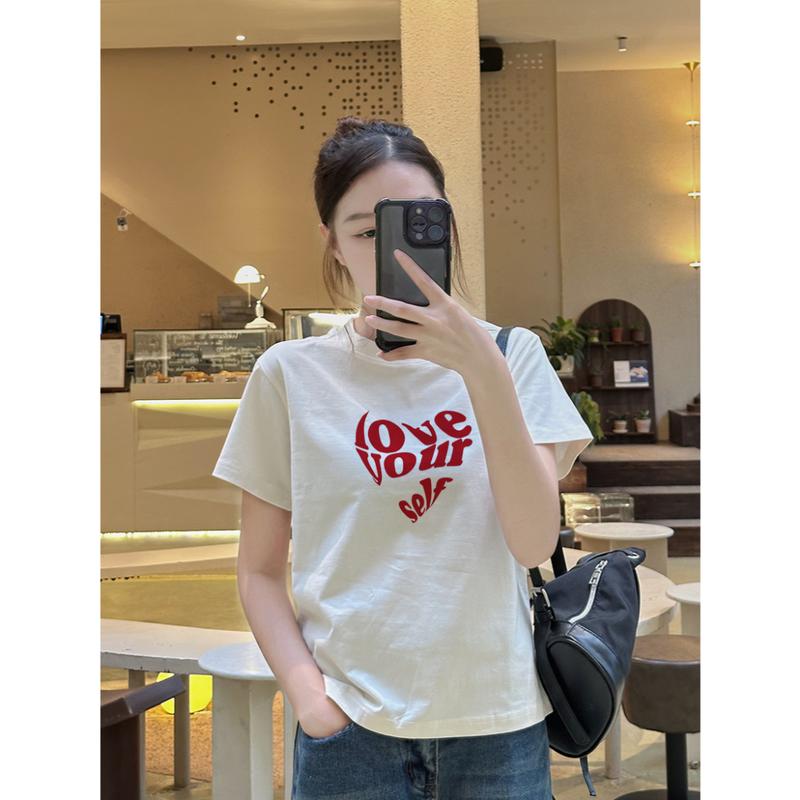 Áo Thun Baby Tee Love your self chất Thun Gân Kiểu Co Dãn Ôm Body Cổ Tròn Tay Ngắn Dáng Dài ba1006