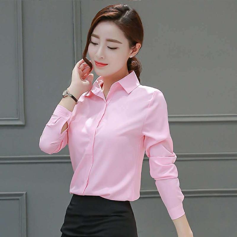 Áo Sơ Mi Trắng, Chuyên Nghiệp, Dành Cho Nữ, Dài Tay, Phong Cách Hàn Quốc, Ôm Sát, Thích Hợp Cho Bộ Đồ Làm Việc, Giảm Giá Số Lượng, Bán Hàng Trực Tiếp Từ Nhà Máy 4