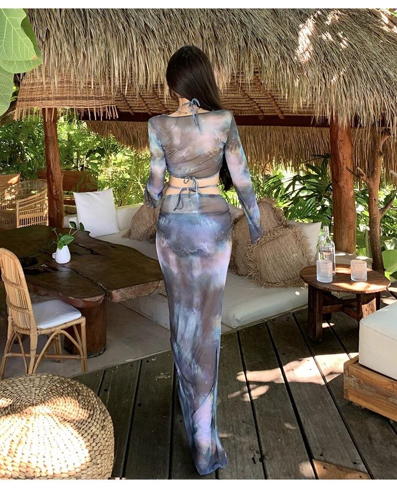 Product Introduction of Áo Tắm Kỳ Nghỉ, Phong Cách Pháp, Bộ Bikini Bốn Mảnh, Dáng Ôm, Váy Xẻ Tà, Hàng Mới Về Mùa Hè 2024 Sport Chạy Bộ 12
