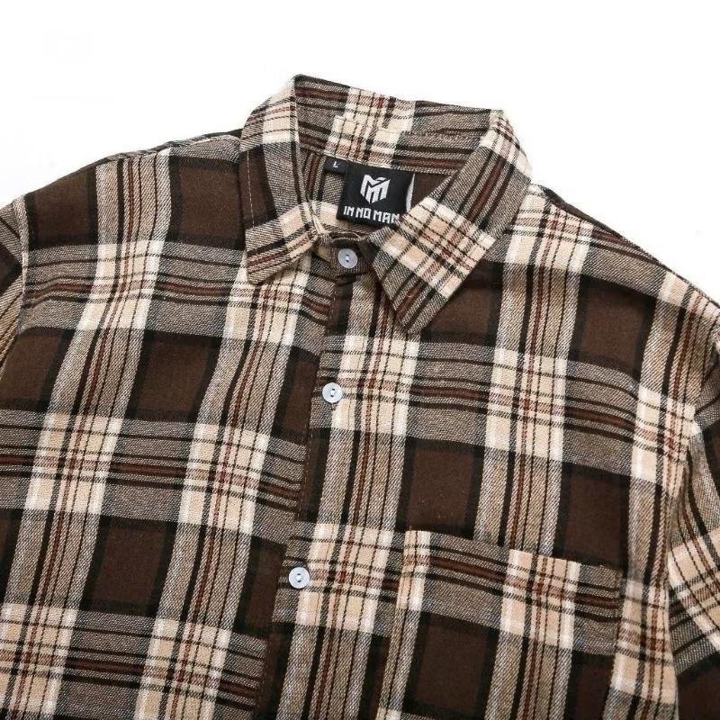 Product Introduction of Áo sơ mi dài tay Flannel unisex cổ bẻ form rộng 7
