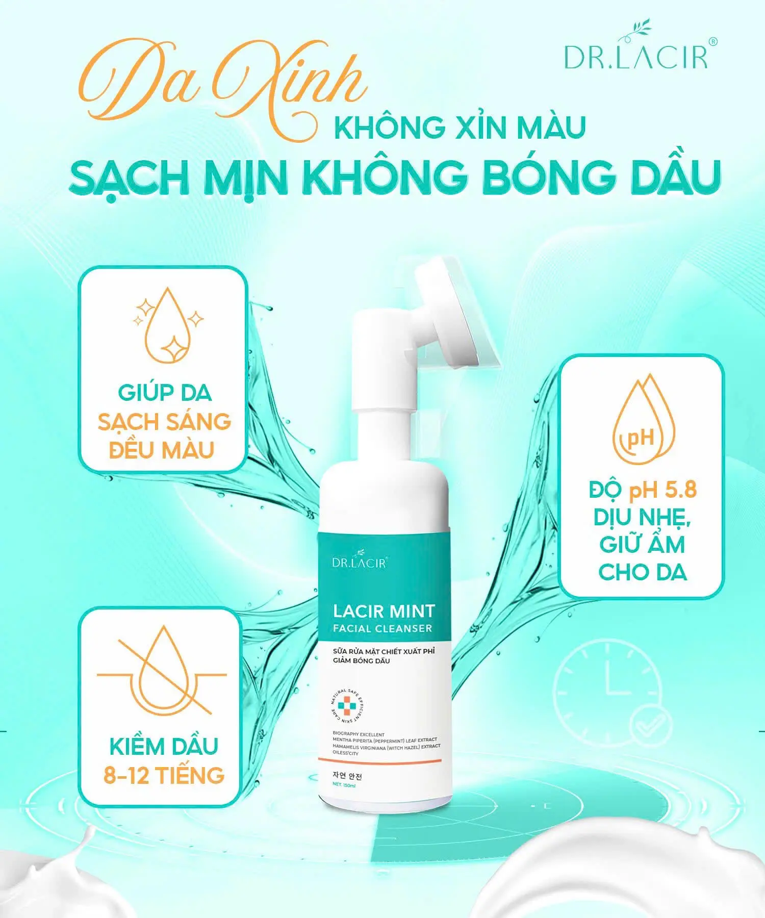 SỮA RỬA MẶT DÀNH CHO DA BÓNG DÀU, Giúp làm sạch bề mặt da mà không gây khô da