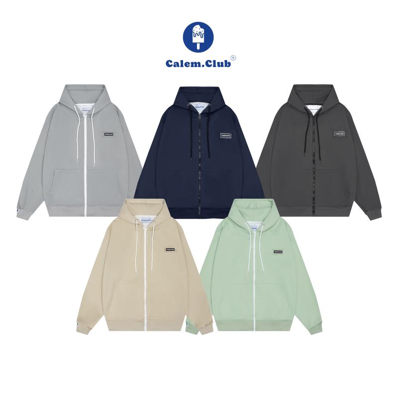Calem Club - Áo khoác nỉ dây kéo Hoodie zip Nỉ 2 DA TemSu nhiều màu form unisex