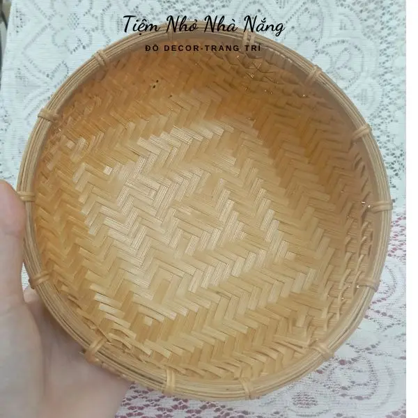 Thúng tre mini trang trí decor, rổ tre hun khói đựng đồ ăn, chụp ảnh size 20cm, 25cm, 30cm Giỏ 6