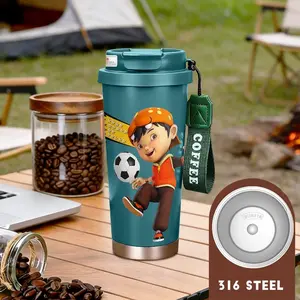 Tumbler Molly Woody BoBoiBoy Cartoon Aesthetic Drinking Bottle Stainless Steel Tumblr Coffee CUP 500 ML Thermos Cold Resistant Heat Tambler Viral Cute Easy Carry Cup Gift - BPA Free, Leak Proof