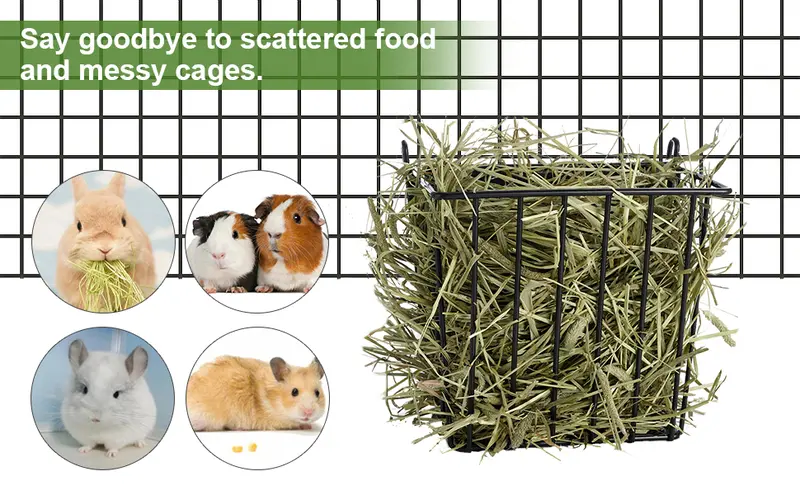 Metal Hay Feeder With Lid ANDOUNIER Rabbit Hay Feeder With Lid - Metal ...