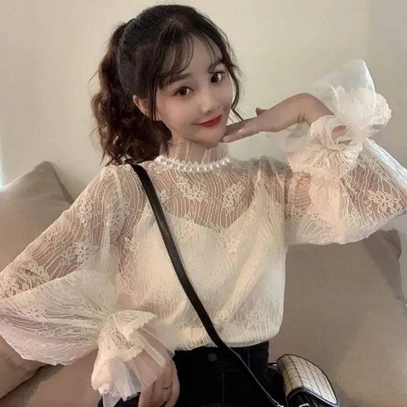 Áo Cánh Ren Nữ, Phong Cách Cổ Điển Siêu Cổ Tích, Dài Tay, Cổ Chân Đế, Phong Cách Hàn Quốc, Áo Đầu Gợi Cảm, Thích Hợp Cho Mùa Xuân Và Mùa Thu, Hàng Mới Về Năm 2024 6
