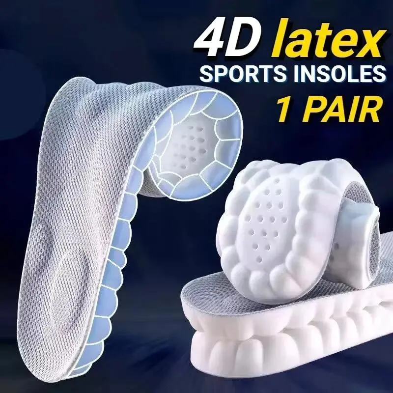 1Pair Super Soft Sports Insole for Feet 4D Massage Shoes Insoles Running Sneakers Shoe Sole Arch Support Orthopedic Inserts Footwear Comfort Leather Casual Nail Bathroom Bedroom