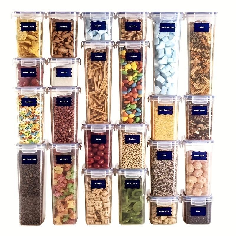 Product Introduction of Food Storage Container Label with Pen, 36pcs/set Waterproof Self Adhesive Food Storage Container Label, Kitchen Accessories for Spice, Cheese 2
