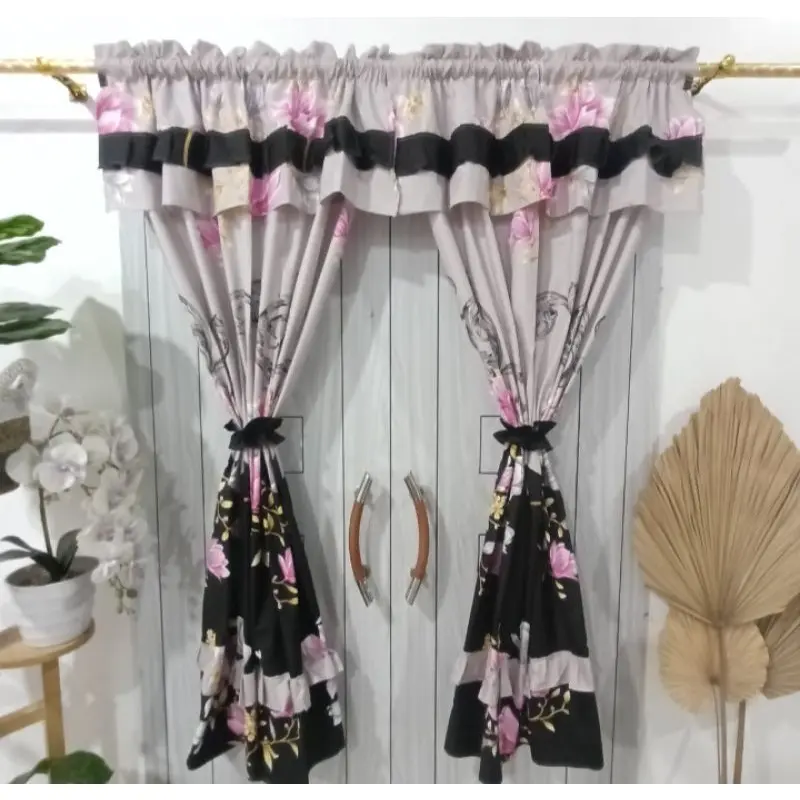 GORDEN JENDELA SERUT UK 100X150 cm Jendela Katun Tali 3
