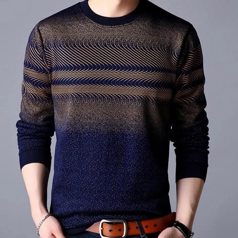 KAOS BUCKY  Crew Neck motif panjang Sweatshirt Sweater Knitwear Crewneck Pria