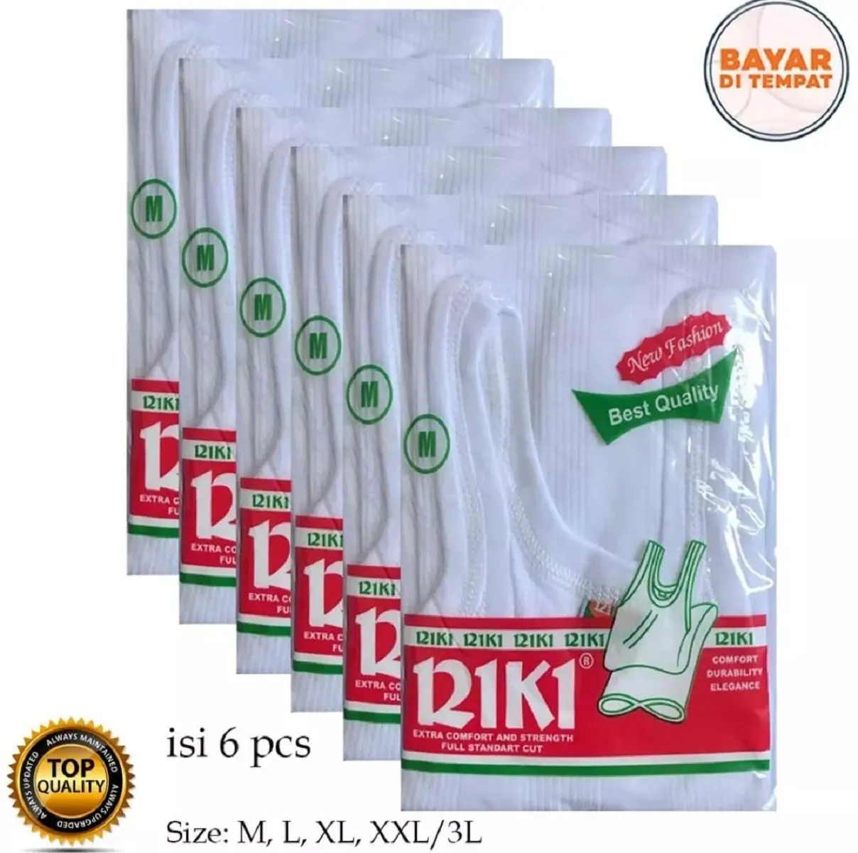 6 PCS Singlet Pria Laki-Laki / Kaos Kutang Pria Laki / Singlet Murah Berkualitas Cowok Dewasa Katun Katun Dewasa