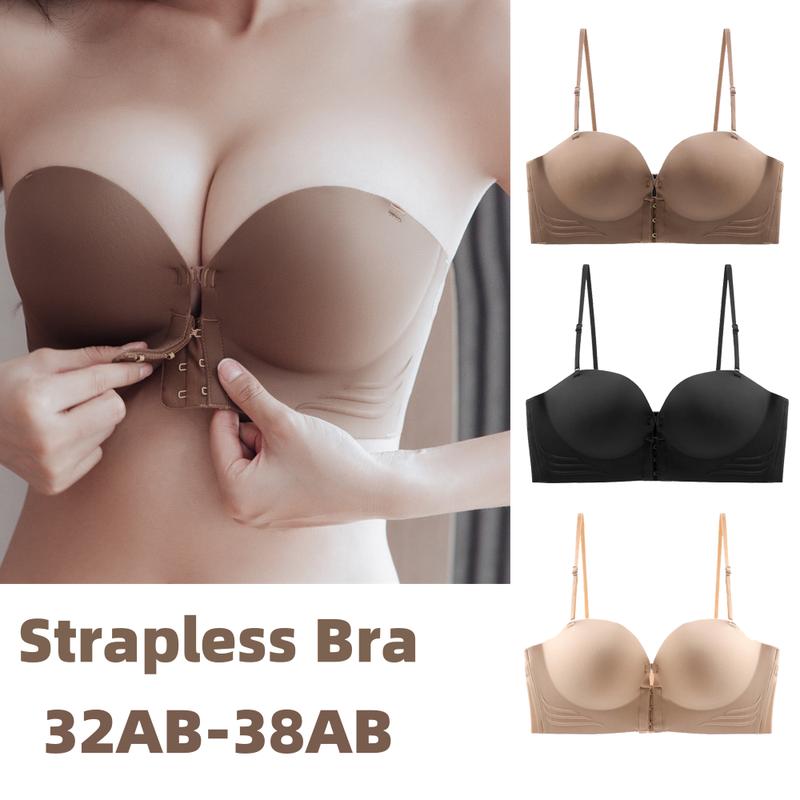 Áo Ngực Đẩy Lên, Cúp Tròn 3D, Không Dây, Mềm Mại Và Thoải Mái, Đồ Lót Nữ, Không Có Vòng Thép, Không Dây, Áo Ngực, Cài Khóa Trước Cầm Tay, Áo Ngực Đồng, Áo Ngực Nữ Sành Điệu Women Bra Top