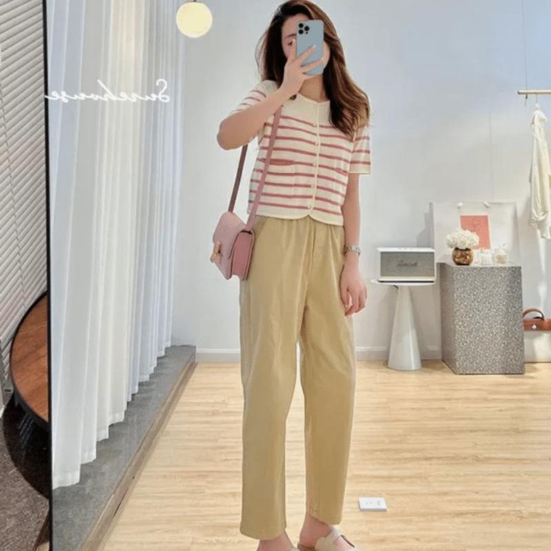 Product Introduction of Quần Kaki co giãn Nam Nữ ống suông form Baggy Thời Trang Bigsize (Kaki co giãn) Thun Pants 11