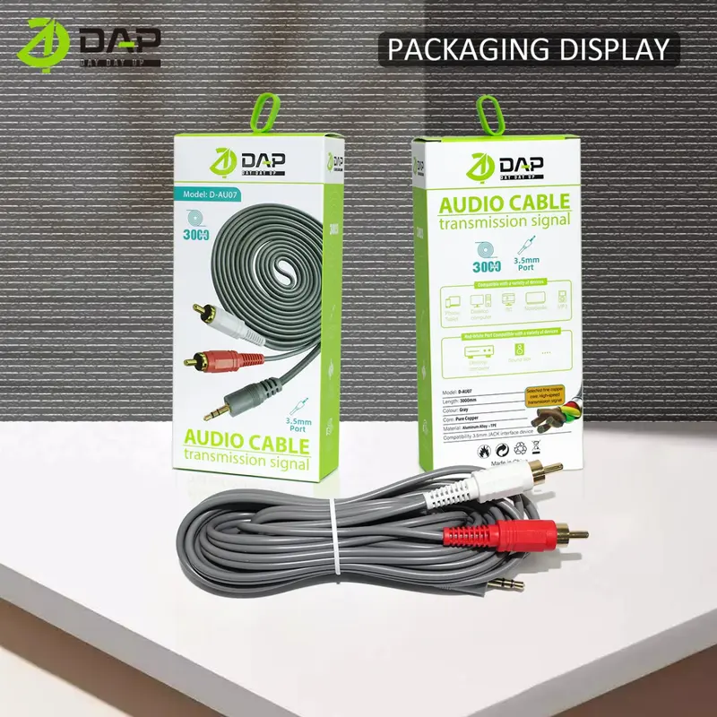 DAP Kabel Audio aux 2 in 1 Jack 3.5mm to RCA hitam 3 meter Accessories Speaker - Original by DAP 5