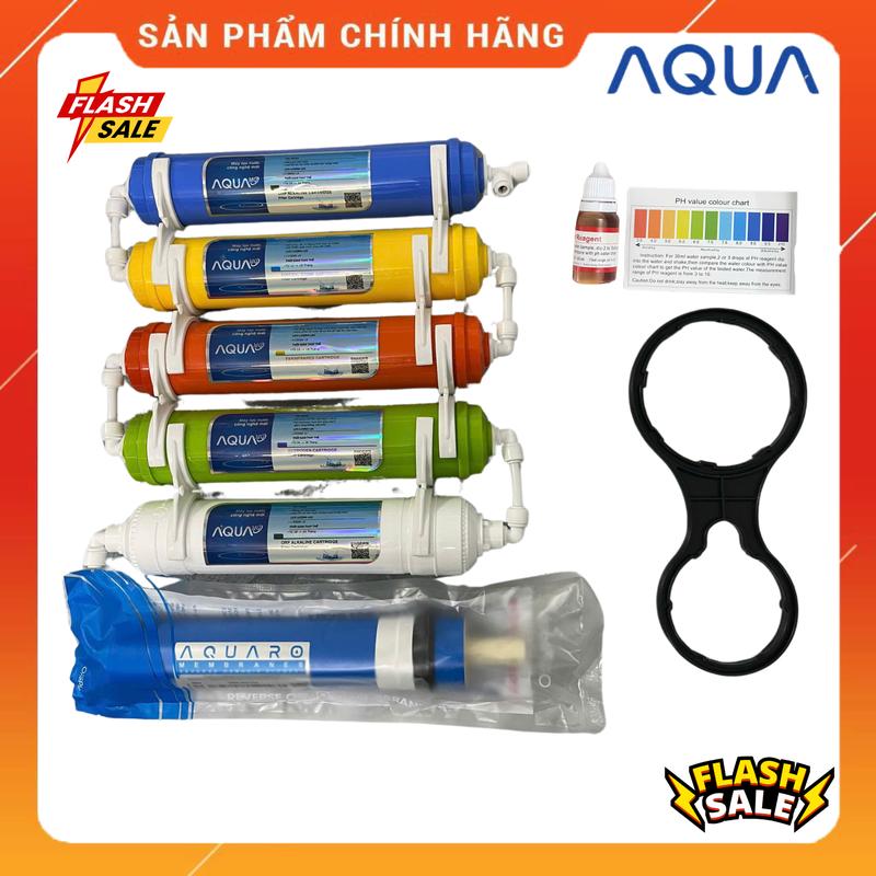 lõi tạo khoáng 56789 + lõi 4 RO AQUA tặng 1 lọ thử ph và 1 tay tháo cốc RO