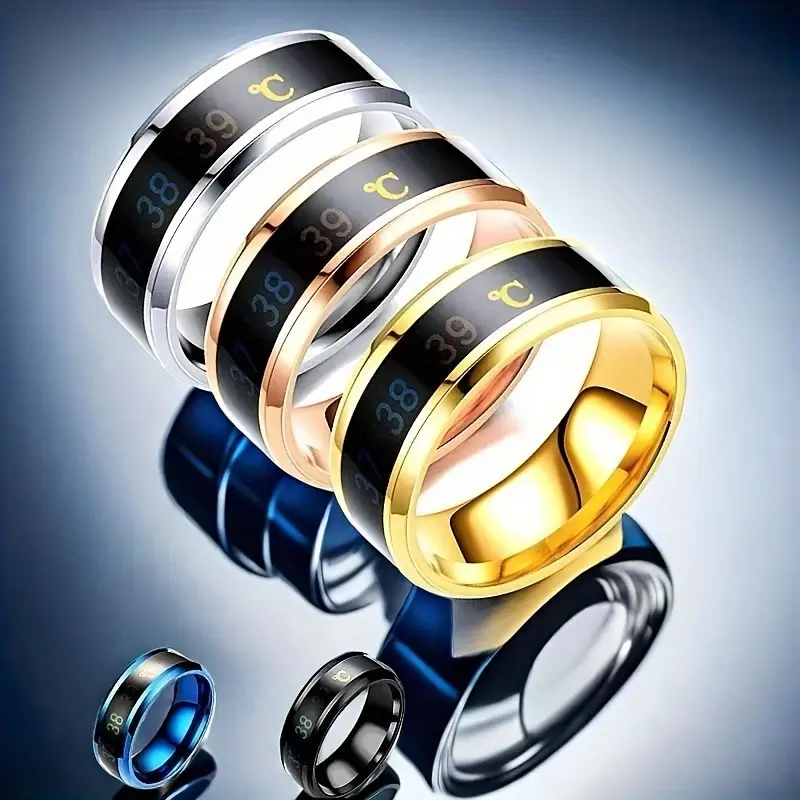 1pc Smart Color Changing Stainless Steel Temperature Ring 2