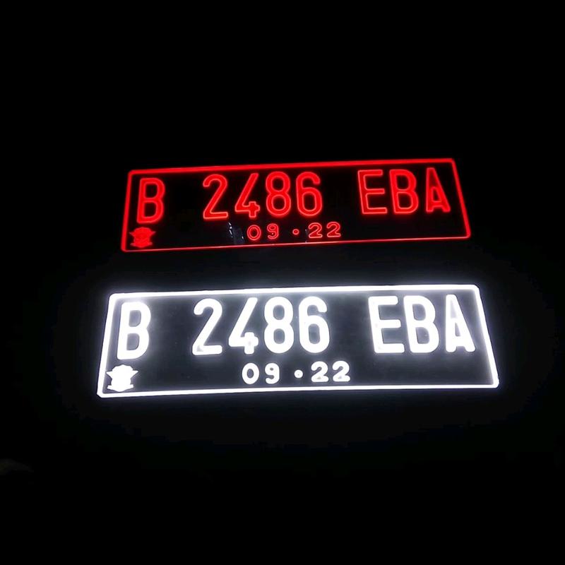 Dudukan plat nomor motor akrilik variasi lampu led sepeda motor universal Aksesoris Motorcycle Penutup plat nomor motor 1