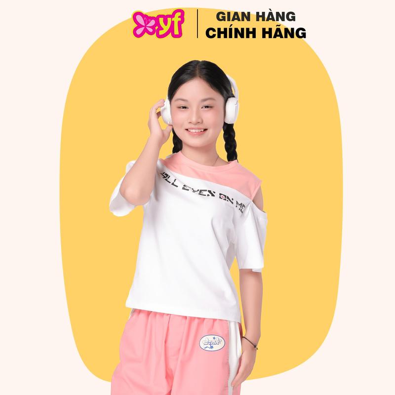 Product Introduction of Áo Thun Khoét Vai YF Năng Động Cho Bé Gái Từ 18-55 KG Chất Vải Cotton Mềm Mại Thoáng Mát TAX028-4 4
