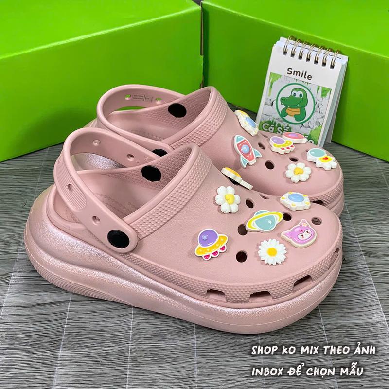Dép Sục Classic Crush cao 5,2 cm tặng 12 charm 3d gắn dép siêu xinh 5