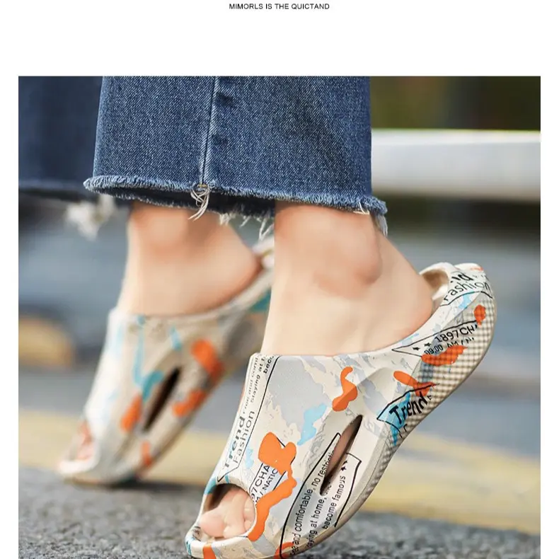 [ QC] Dép Nam, nữ mùa hè chống trơn chống trượt , Dép cao su đúc, size kép Slipper DéP Đế Bằng Nhung 2