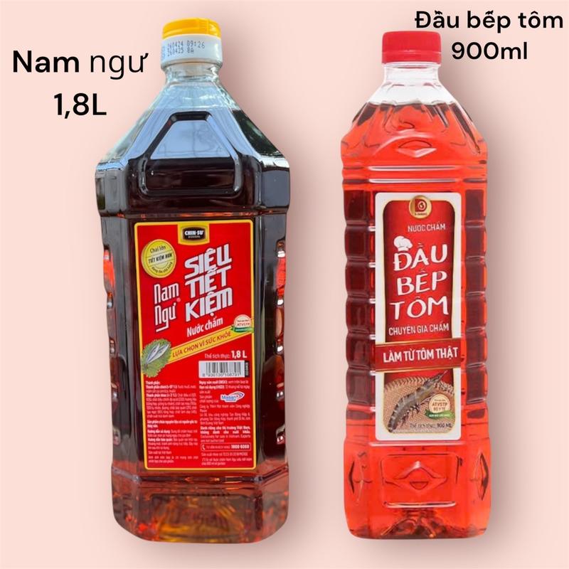 ComBo 2 loại Nước chấm Nam Ngư & Đầu Bếp,chai nam ngư 1,8L,chai đầu bếp 900ml, 2 sản phẩm trong 1 đơn hàng Nước Sốt Gia Vị nuoc dung 6