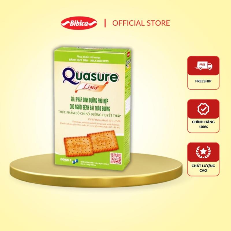 Combo Mix 2 Hộp Bánh Quasure Light Bibica dành cho người ăn kiêng và tiểu đường - Quasure Bông Lan Cốm 126g/ Quasure Quy 140g 1