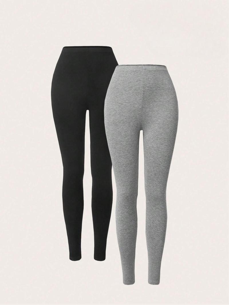 Product Introduction of Women's Solid High Waist Skinny Pants, Casual Comfy Leggings for Daily Wear, Ladies Bottoms for Summer 1
