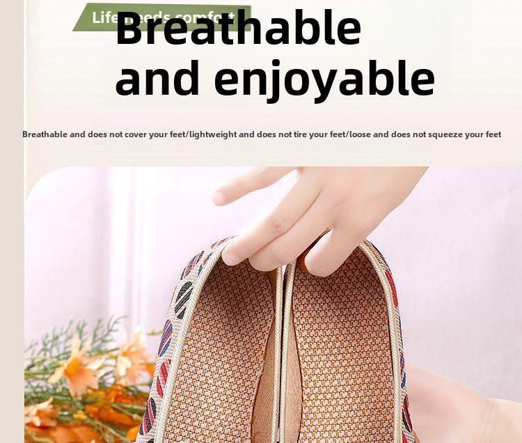 Product Introduction of New Breathable Cloth Shoes Beanie Soft Bottom Non-Slip Pedal Lazy Casual Pumps Shallow Mouth Footwear Girl 4