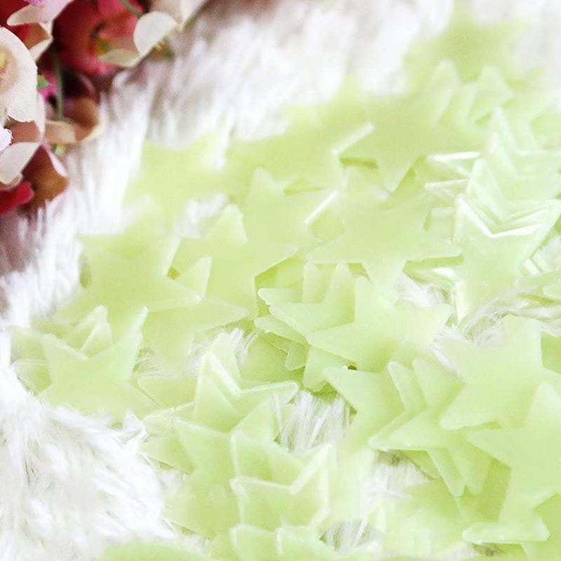 Ngôi Sao 3D Phát Sáng Trong Bóng Tối Huỳnh Quang, 100 Chiếc, Đồ Trang Trí Phòng Ngủ, Miếng Dán Tường, Z9A4 6