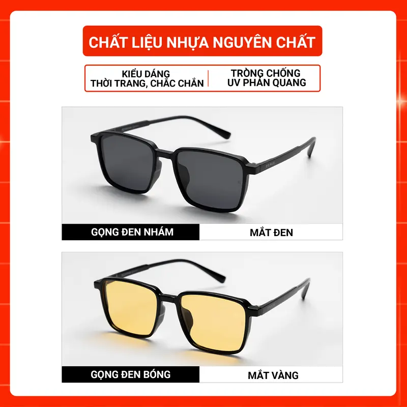 Kính Mát Đi Du Lịch Thời Trang Nam Nữ Eye Plus 8562 Gọng Kính Râm Nhựa TR90 Mềm Dẻo, Mắt Kính Chống Lóa Polaroid và UV400, Kính Mắt Kiểu Dáng Thời Trang Phù Hợp Nhiều Dáng Mặt 2