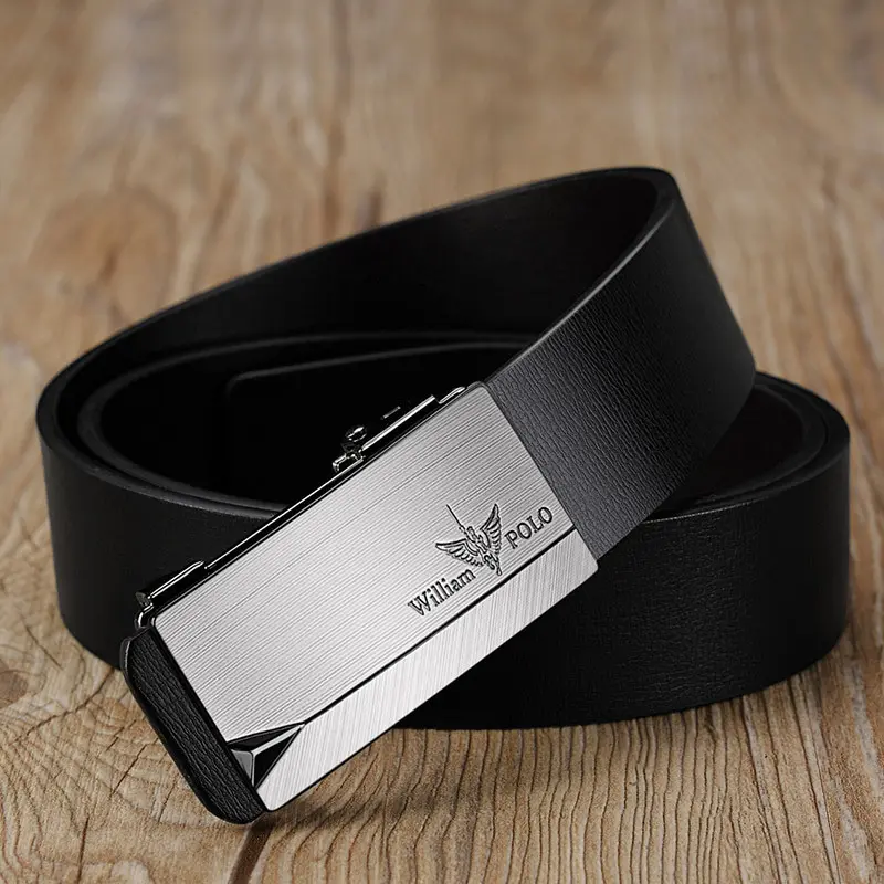 Belt Men's Genuine Leather Belt Pure Cowhide Automatic Buckle Belt Men's Business Belt Men's Wholesale