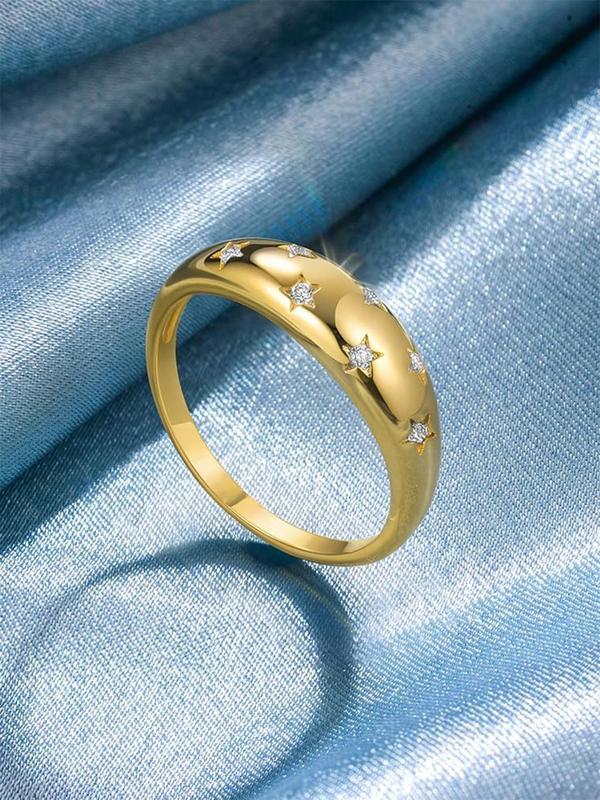 S925 Sterling Silver Women's Elegant Artificial Zircon Inlaid Ring, Exquisite Trendy Ring, Fashionable Jewelry Accessories for Women As Gift 3