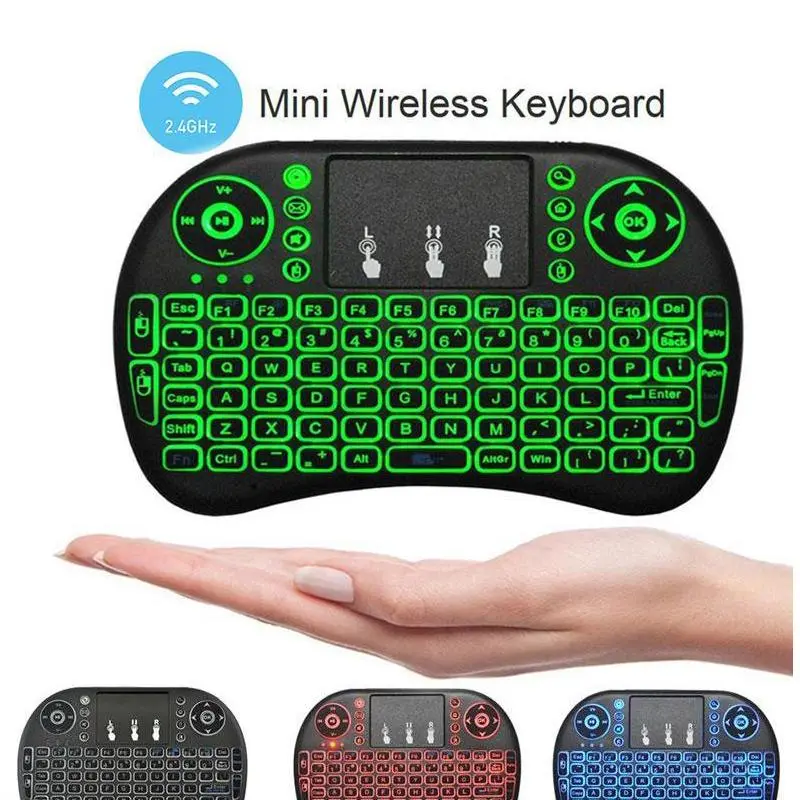 BÀN PHÍM KIÊM CHUỘT KHÔNG DÂY, REMOTE TIVI UKB-500-RF CÓ LED 3 MÀU