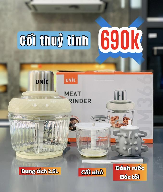 Máy xay thịt UNIE UM366, Ue226 công suất 400W, 2 cối xay tiện lợi, mayxay andam
