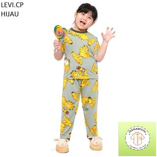 Kiminori LEVI.CP Setelan Baju Anak Lengan Pendek Celana Panjang Fashion 4