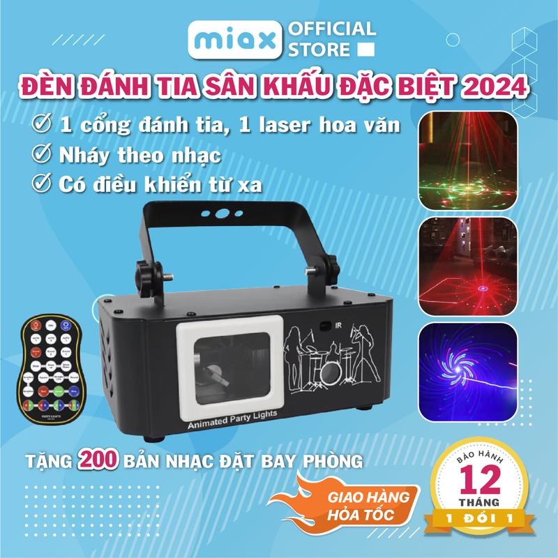 Đèn laser đánh tia 3D kiêm đèn led bản mới 2024 MIAX Đèn bay phòng nháy theo nhạc cho sân khấu, bar, ktv