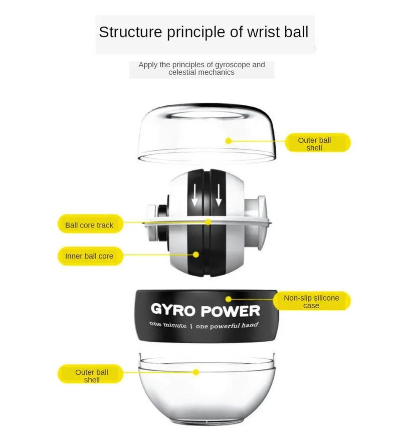 Product Introduction of 1pc Gyro Ball Wrist Ball Power Trainer Ball Strengthener and Forearm Strengthening Exerciser Home Gym Fitness Equipment 8