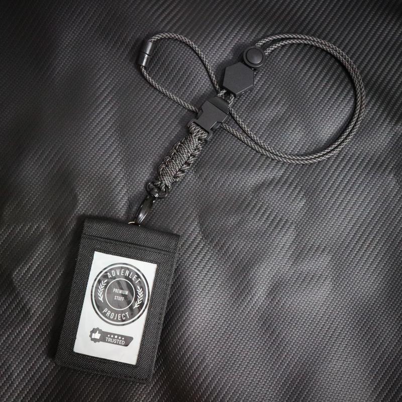 Lanyard ID Card Kanvas Tactical Militer Polri Tali Paracord Premium 1