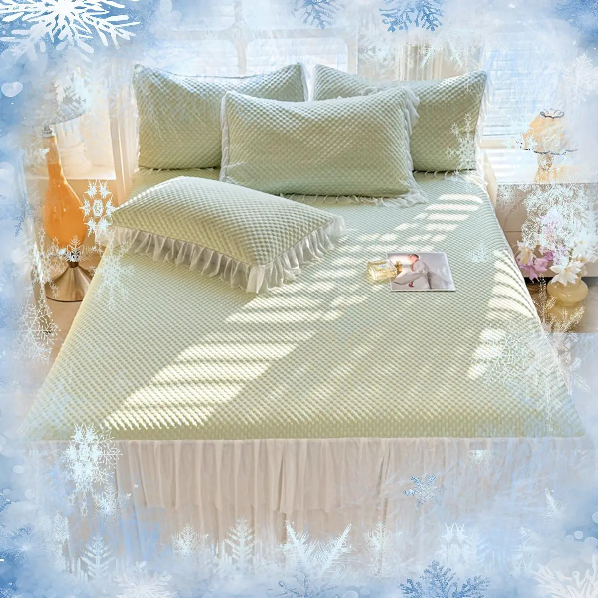 Solid Color Cooling Mat Set, 3 Counts/set Soft Comfortable Bedding Set, Including Fitted Sheet & Pillowcase, Bedding Supplies for Home Bedroom Hotel