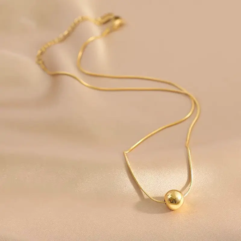 Vòng Cổ Mặt Dây Chuyền Quả Cầu, Tinh Tế Và Đơn Giản, Thời Trang, Phụ Kiện Cô Gái, Dây Chuyền Xương Đòn, Không Thấm Nước, Hạt Quả Cầu Quyến Rũ, Vòng Cổ Choker, Vòng Cổ Choker 4