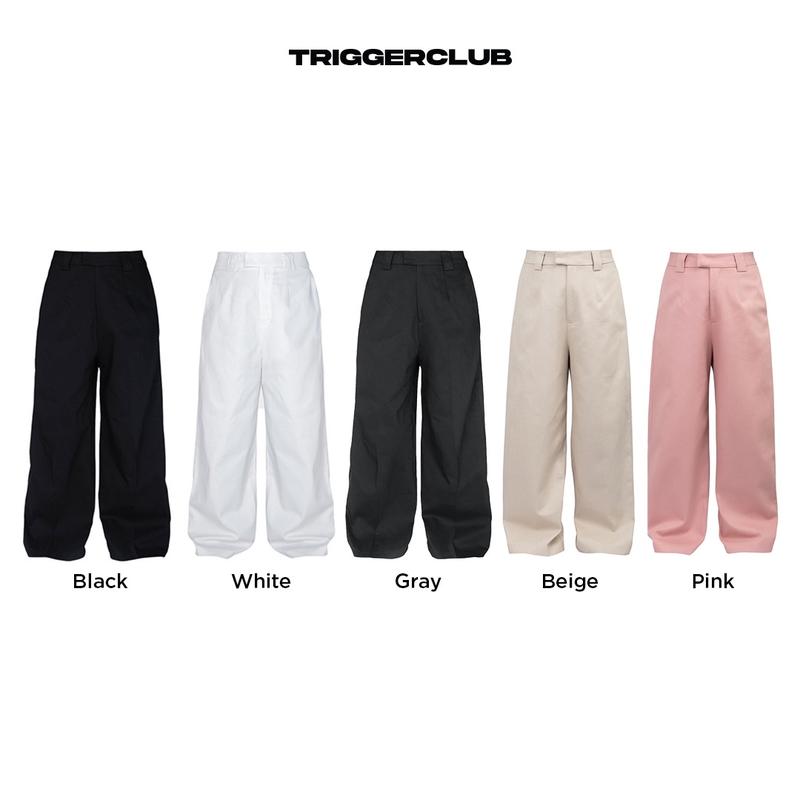 Quần tây ống rộng TRIGGER CLUB - BLACK, GREY, WHITE, BEIGE, PINK