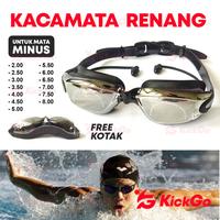 Gambar KickGo Kacamata Renang untuk Mata Minus Optical Kacamata renang Dewasa Remaja Anti Fog UV Protection dengan Penutup Telinga - Minus -1.50 dari KickGoOfficialStore Kab. Tangerang 1 Tokopedia