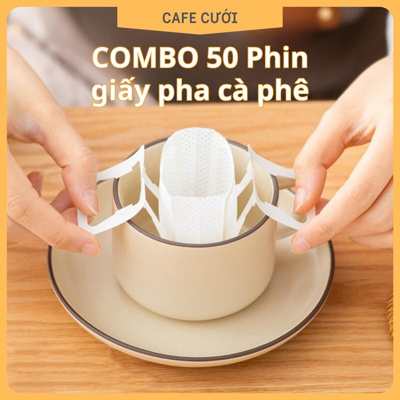 Combo 50 phin giấy pha cà phê, túi lọc cà phê, phin pha cà phê nhanh tiện lợi khi du lịch uống tại nhà văn phòng